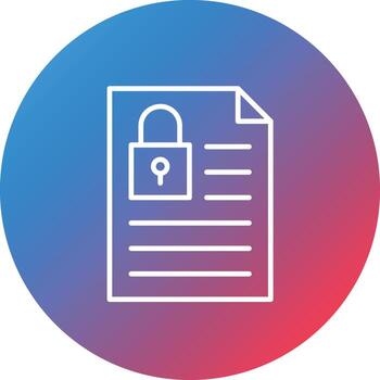 Document Locked Line Gradient Circle Background Icon vector