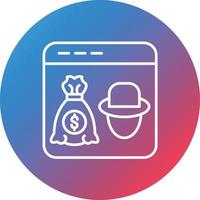 Robbery Line Gradient Circle Background Icon vector