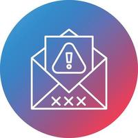Spam Email Line Gradient Circle Background Icon vector