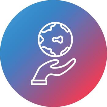 Save Planet Line Gradient Circle Background Icon vector