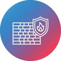 Firewall Line Gradient Circle Background Icon vector