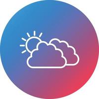 Cloudy Weather Line Gradient Circle Background Icon vector