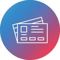 Cards Line Gradient Circle Background Icon vector