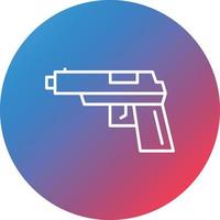 Gun Line Gradient Circle Background Icon vector