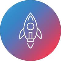 Rocket Line Gradient Circle Background Icon vector