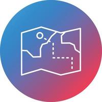 Treasure Map Line Gradient Circle Background Icon vector