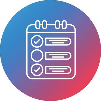 To Do List Line Gradient Circle Background Icon vector