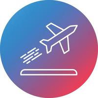 Plane Departure Line Gradient Circle Background Icon vector