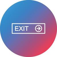 Exit Line Gradient Circle Background Icon vector