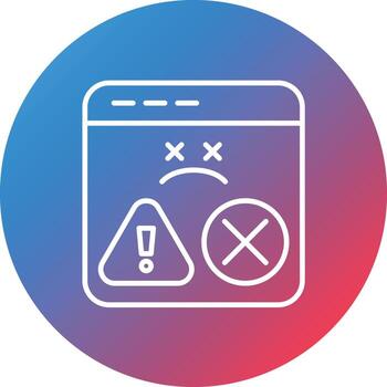 Website Dead Line Gradient Circle Background Icon vector