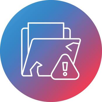 icono de fondo de círculo degradado de línea de pérdida de datos vector