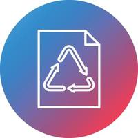 Paper Recycle Line Gradient Circle Background Icon vector