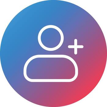 Add User Line Gradient Circle Background Icon vector