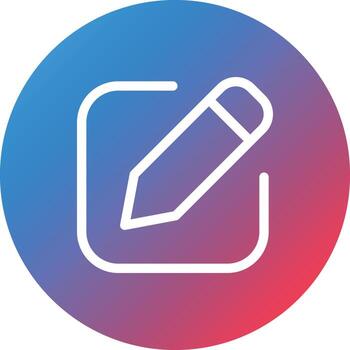 editar icono de fondo de círculo degradado de línea cuadrada vector