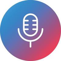 Microphone Line Gradient Circle Background Icon vector