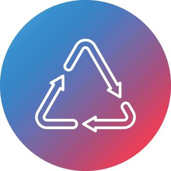 Recycle Line Gradient Circle Background Icon vector
