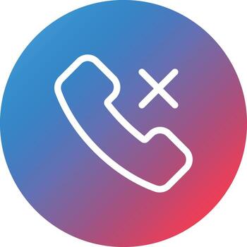 Call Missed Line Gradient Circle Background Icon vector