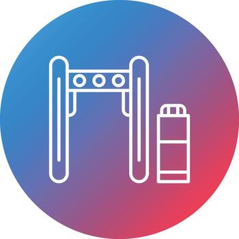 icono de fondo de círculo degradado de línea de puerta de embarque vector