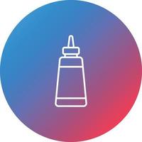 Ketchup Bottle Line Gradient Circle Background Icon vector