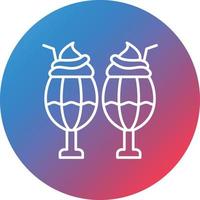 Milkshake Line Gradient Circle Background Icon vector