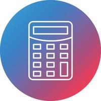 Calculator Line Gradient Circle Background Icon vector