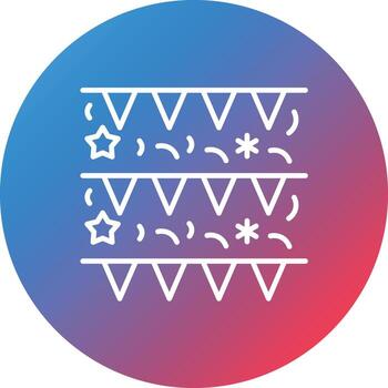 año nuevo banderas línea gradiente círculo fondo icono vector