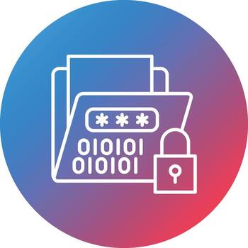 icono de fondo de círculo degradado de línea de cifrado vector