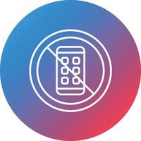 No Phone Line Gradient Circle Background Icon vector