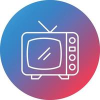 Television Line Gradient Circle Background Icon vector