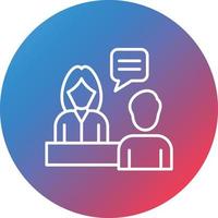 Interview Line Gradient Circle Background Icon vector