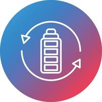 Battery Recycling Line Gradient Circle Background Icon vector