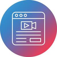 icono de fondo de círculo degradado de línea de transmisión en vivo vector