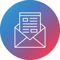 Newsletter Line Gradient Circle Background Icon vector