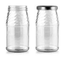 empty glass jar isolated on white with clipping path photo