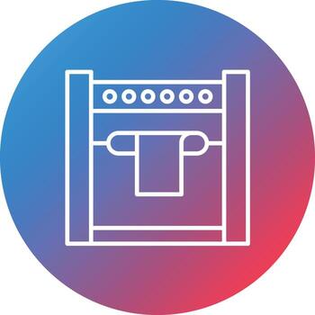 Printing Machine Line Gradient Circle Background Icon vector