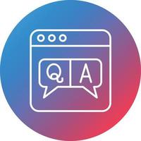 QA Line Gradient Circle Background Icon vector
