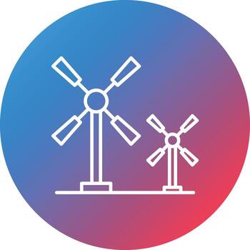 Windmill Line Gradient Circle Background Icon vector