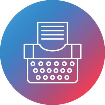 máquina de escribir línea gradiente círculo fondo icono vector