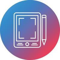 Pen Tablet Line Gradient Circle Background Icon vector