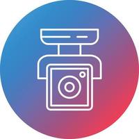 Security Camera Line Gradient Circle Background Icon vector