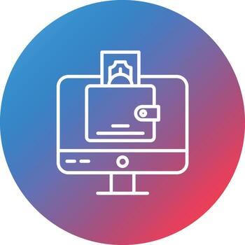 Digital Wallet Line Gradient Circle Background Icon vector