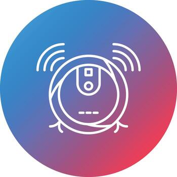 Robot Vaccum Line Gradient Circle Background Icon vector