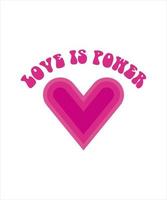 love is power with heart vector
