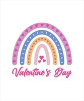 valentine's day with colorful rainbow vector