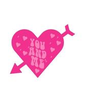 you and me with heart vector