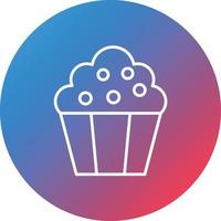 cupcakes línea gradiente círculo fondo icono vector