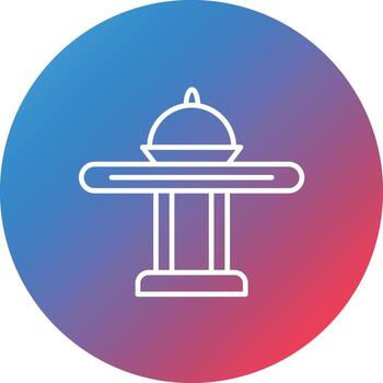 Dinner Table Line Gradient Circle Background Icon vector