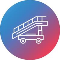 Aircraft Stairs Line Gradient Circle Background Icon vector