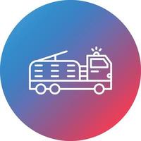 Ladder Truck Line Gradient Circle Background Icon vector