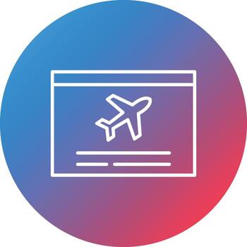 icono de fondo de círculo degradado de línea de información de vuelo vector